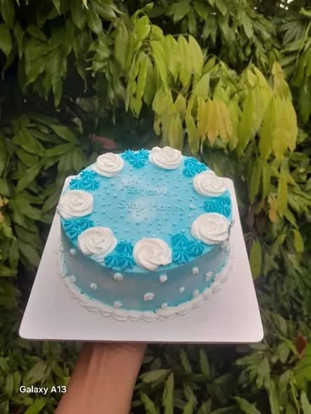 ভ্যানিলা স্পঞ্জ কেক – ব্লু ও হোয়াইট রোজেট স্টার 2