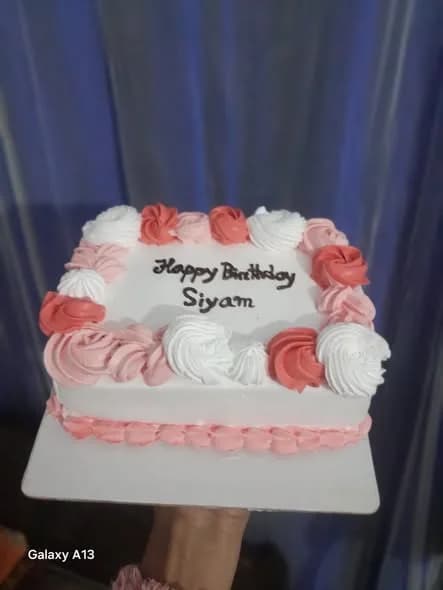 ভ্যানিলা স্পঞ্জ কেক – কোরাল পিংক রোজেট স্কয়ার 3