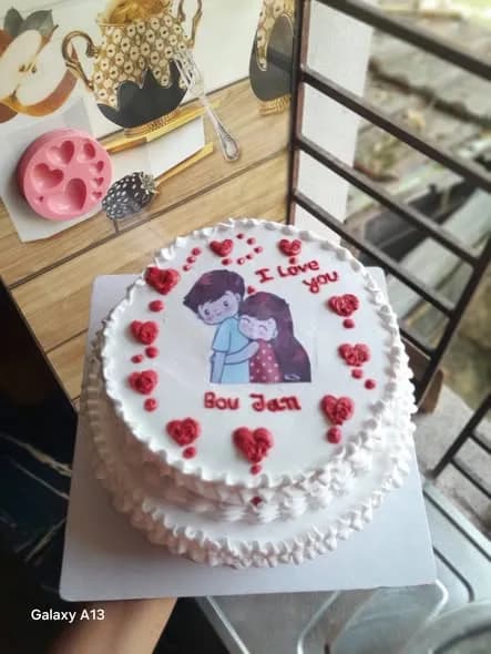 ভ্যানিলা স্পঞ্জ কেক – কাপল প্রিন্ট দুই স্তর 2