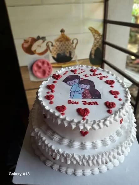 ভ্যানিলা স্পঞ্জ কেক – কাপল প্রিন্ট দুই স্তর 3