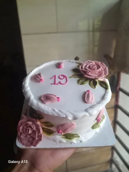 ভ্যানিলা স্পঞ্জ কেক – ডাস্টি পিংক রোজ রাস্টিক 2