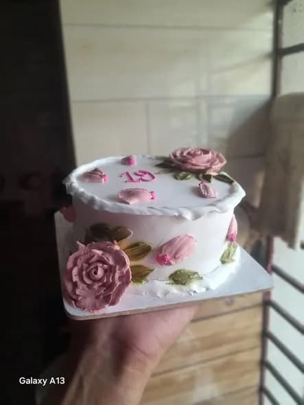 ভ্যানিলা স্পঞ্জ কেক – ডাস্টি পিংক রোজ রাস্টিক 4