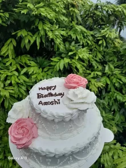 ভ্যানিলা স্পঞ্জ কেক – পার্ল গারল্যান্ড দুই স্তর 3