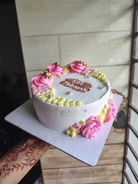 ভ্যানিলা স্পঞ্জ কেক – পিংক রোজেট ঈদ মোবারক 2