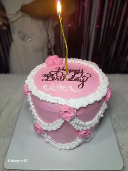 ভ্যানিলা স্পঞ্জ কেক – পিংক ভিনটেজ রাফল