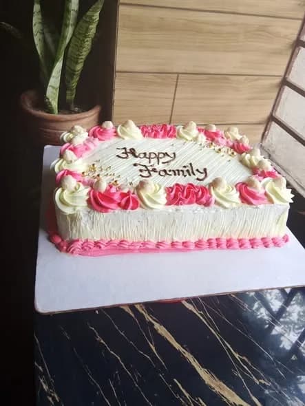 রসমালাই কেক – পিংক হোয়াইট রোজেট স্কয়ার 4
