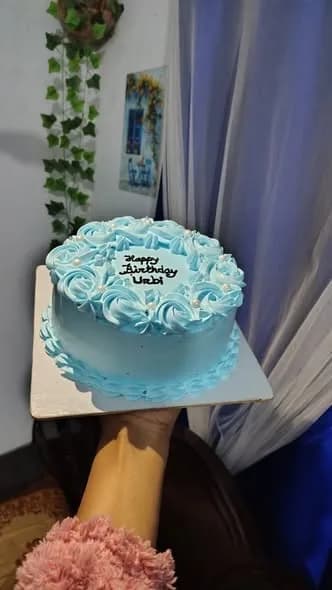 ভ্যানিলা স্পঞ্জ কেক – স্কাই ব্লু রোজেট ও পার্ল 2