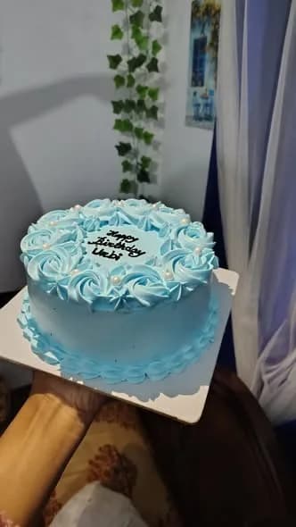 ভ্যানিলা স্পঞ্জ কেক – স্কাই ব্লু রোজেট ও পার্ল 3