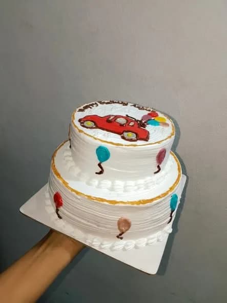 ভ্যানিলা স্পঞ্জ কেক – রেড কার দুই স্তর 3