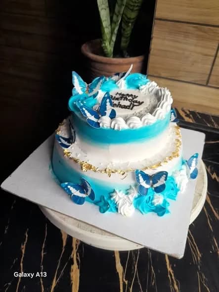 ভ্যানিলা স্পঞ্জ কেক – ব্লু বাটারফ্লাই দুই স্তর 4
