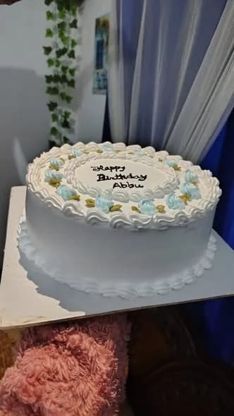 ভ্যানিলা স্পঞ্জ কেক – হোয়াইট ডাবল রিং ব্লু মিনি রোজেট 2