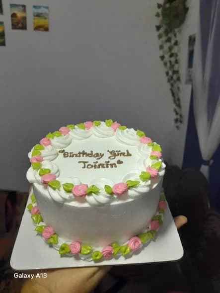 ভ্যানিলা স্পঞ্জ কেক – হোয়াইট রোজেট মিনি পিংক রোজ 2